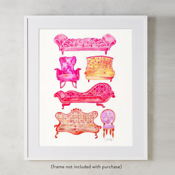 Victorian Lounge – Pink Palette • Art Print