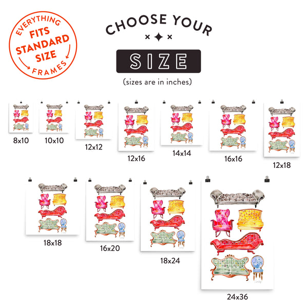 Victorian Lounge – Rainbow Palette • Art Print