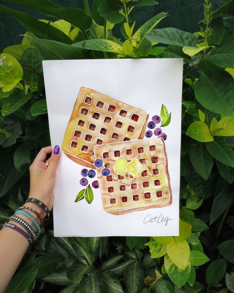 Blueberry Breakfast Waffles • Art Print