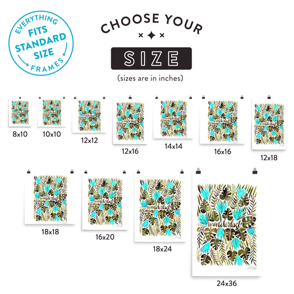 Wanderlust – Turquoise & Olive Palette • Art Print
