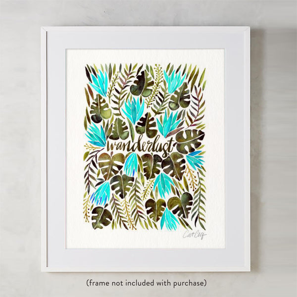 Wanderlust – Turquoise & Olive Palette • Art Print
