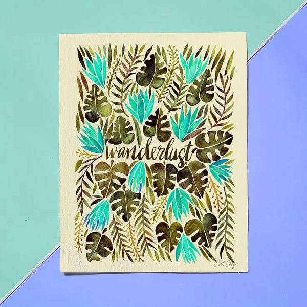 Wanderlust – Turquoise & Olive Palette • Art Print