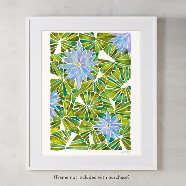 Water Lilies – Lavender & Green Palette  •  Art Print