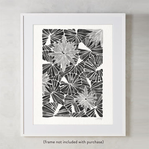 Water Lilies – Black Palette  •  Art Print