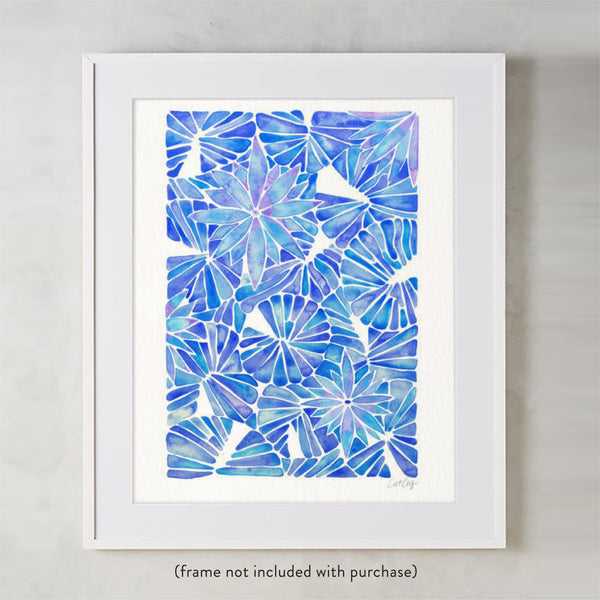 Water Lilies – Blue Palette  •  Art Print