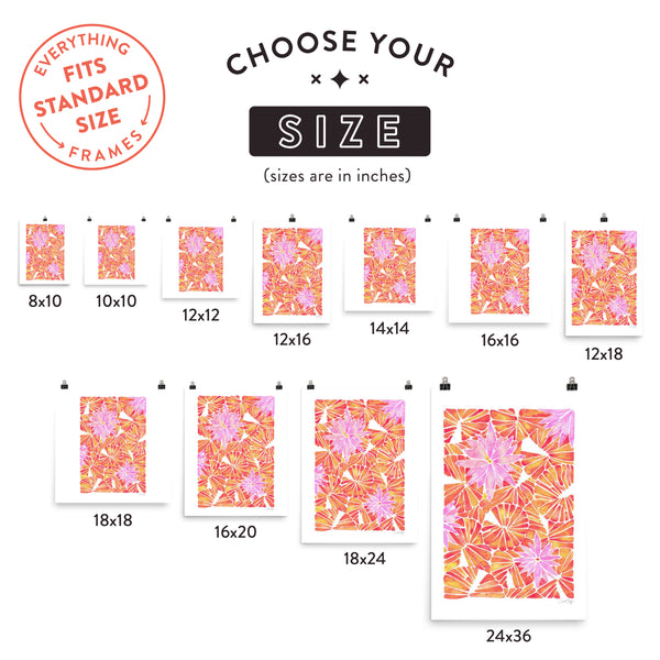 Water Lilies – Melon Palette  •  Art Print