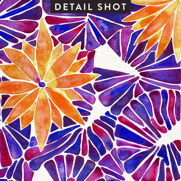 Water Lilies – Orange & Purple Palette  •  Art Print