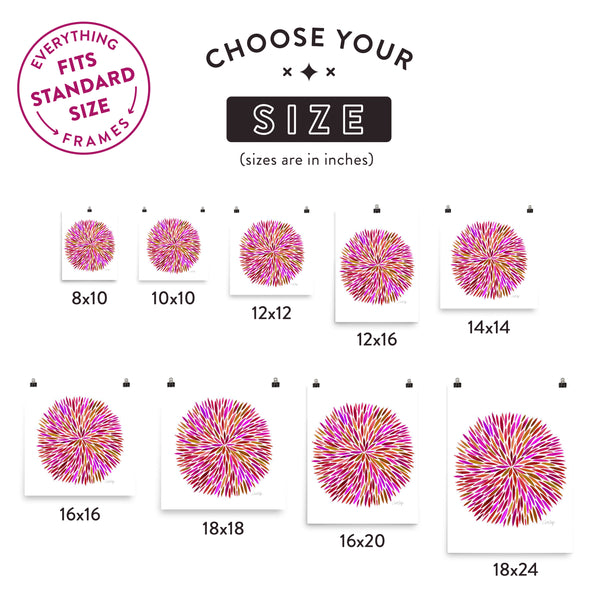 Watercolor Burst – Pink Palette • Art Print