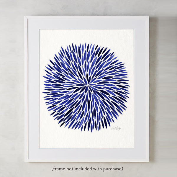 Watercolor Burst – Navy Palette • Art Print