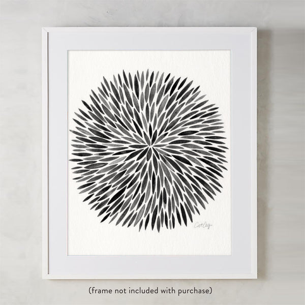 Watercolor Burst – Black Palette • Art Print