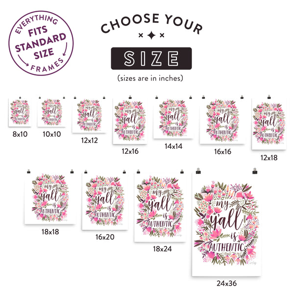 My Y'all is Authentic – Vintage Palette • Art Print
