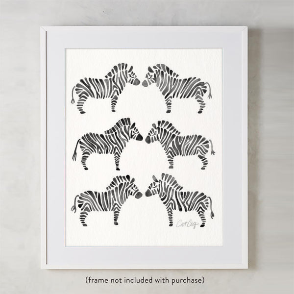 Zebra Collection – Black Palette • Art Print