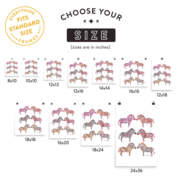 Zebra Collection – Rainbow Palette • Art Print