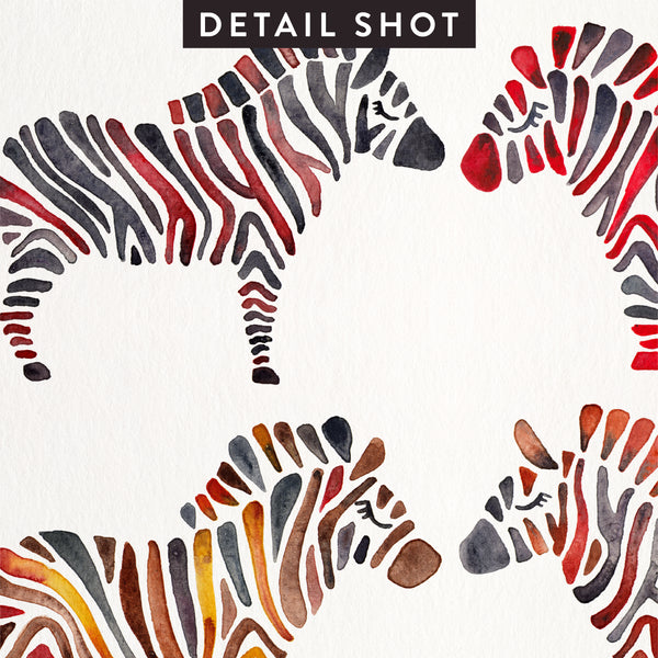 Zebra Collection – Rainbow Palette • Art Print