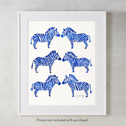 Zebra Collection – Navy Palette • Art Print