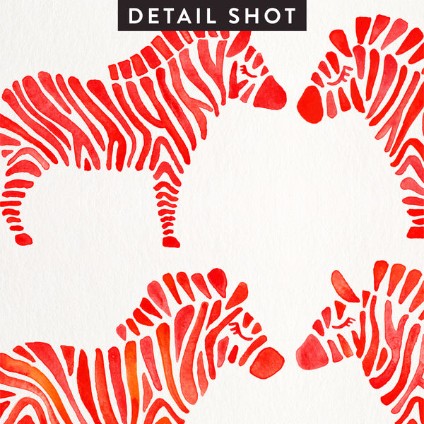 Zebra Collection – Red Palette • Art Print