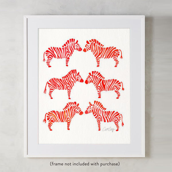 Zebra Collection – Red Palette • Art Print