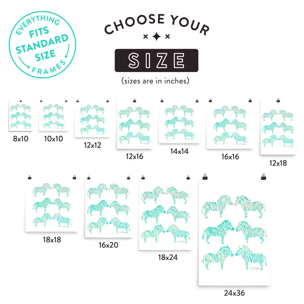 Zebra Collection – Mint Palette • Art Print