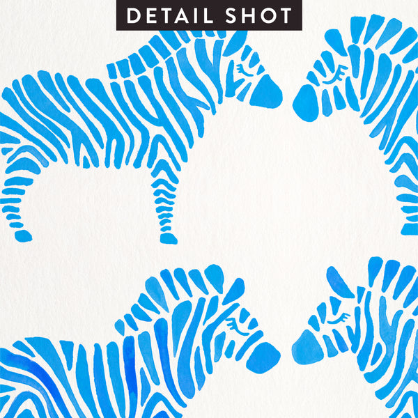 Zebra Collection – Blue Palette • Art Print