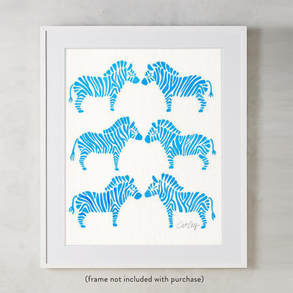 Zebra Collection – Blue Palette • Art Print