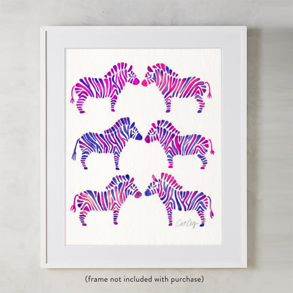 Zebra Collection – Indigo Palette • Art Print