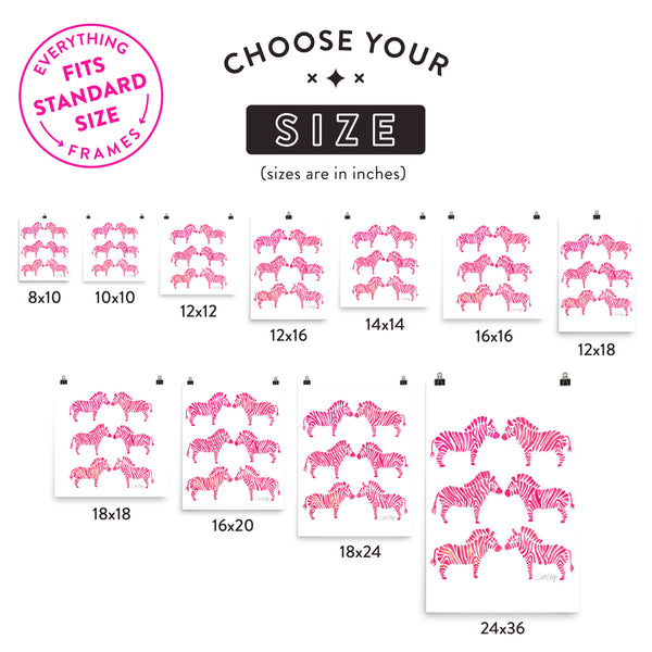Zebra Collection – Pink Palette • Art Print