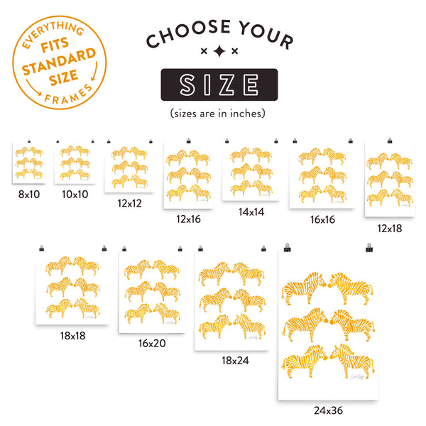 Zebra Collection – Yellow Palette • Art Print