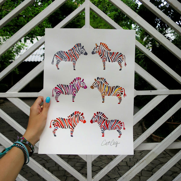 Zebra Collection – Rainbow Palette • Art Print