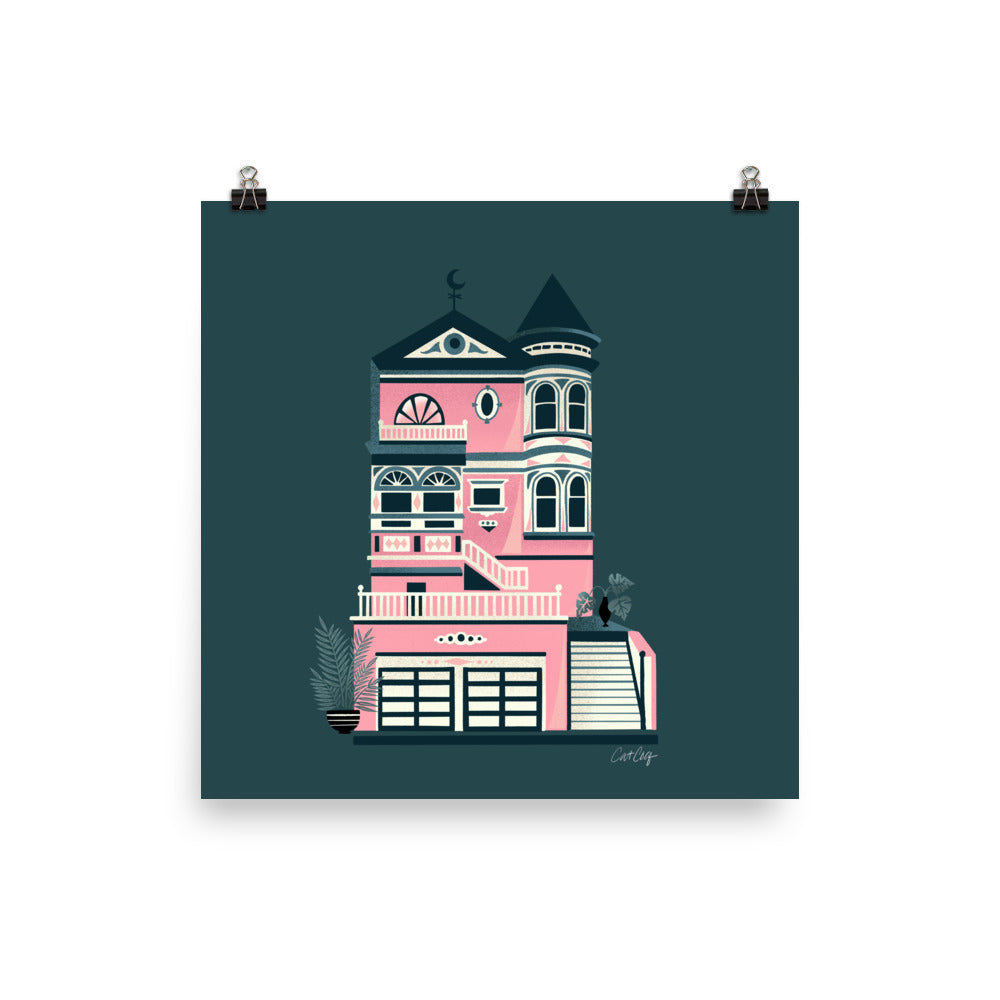 Victorian Home - Pink Teal