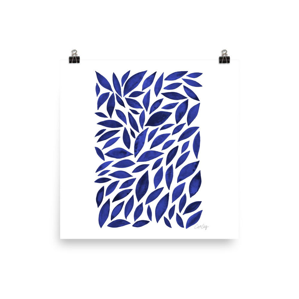 Diamond Leaves - Navy