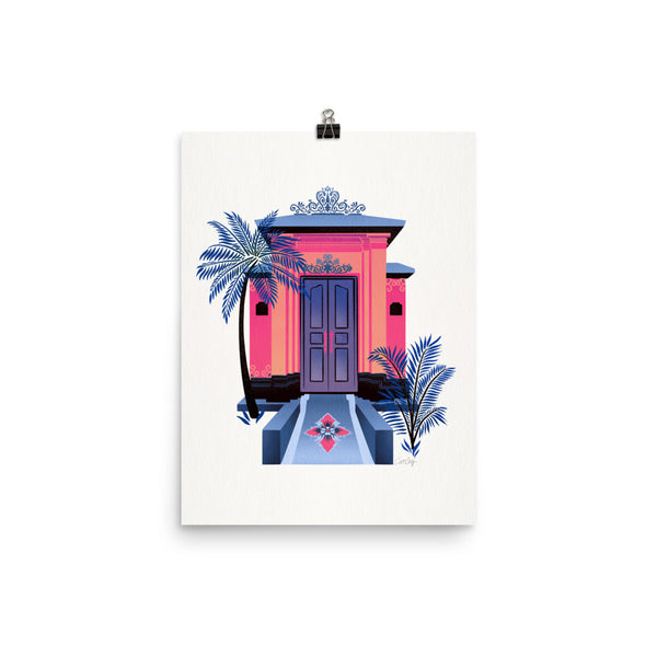 Balinese Doorway - Indigo and Pink