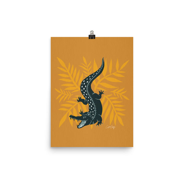 Crocodile – Teal & Ochre