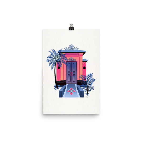 Balinese Doorway - Indigo and Pink
