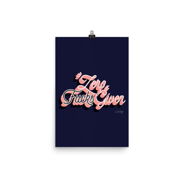 Zero F*cks Given – Navy & Blush