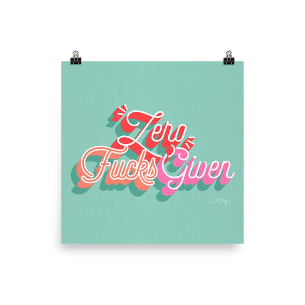 Zero F*cks Given – Mint & Pink