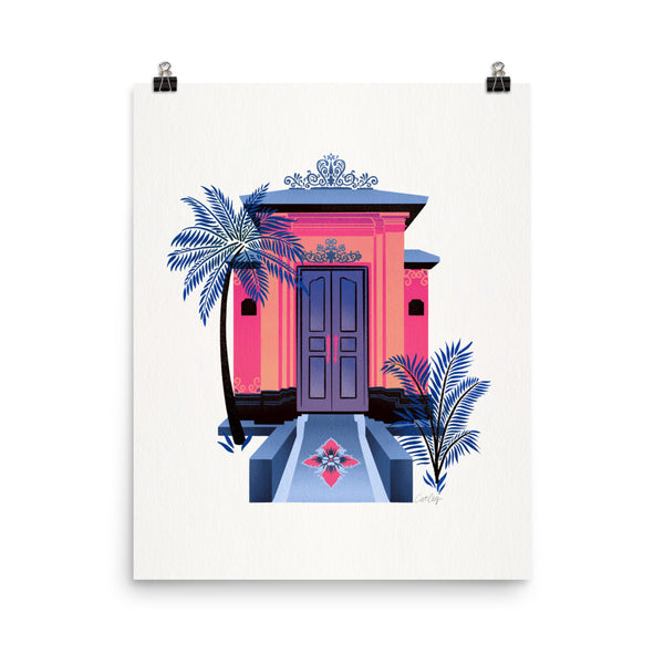 Balinese Doorway - Indigo and Pink