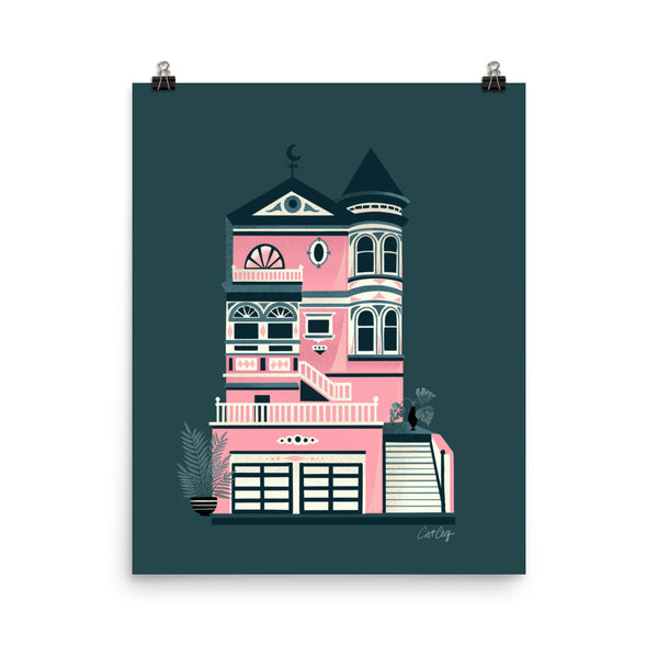 Victorian Home - Pink Teal