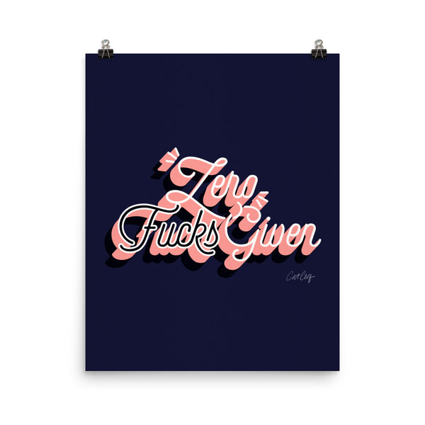 Zero F*cks Given – Navy & Blush