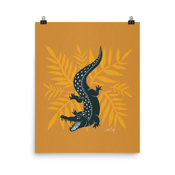 Crocodile – Teal & Ochre