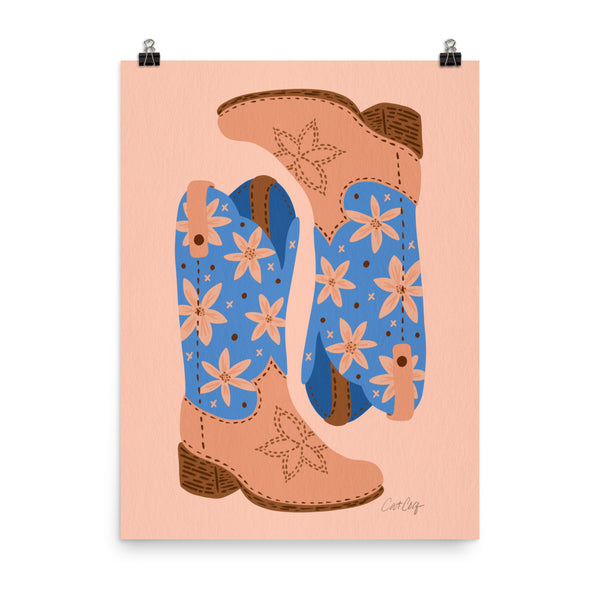 Cowgirl Boots - Blue Peach