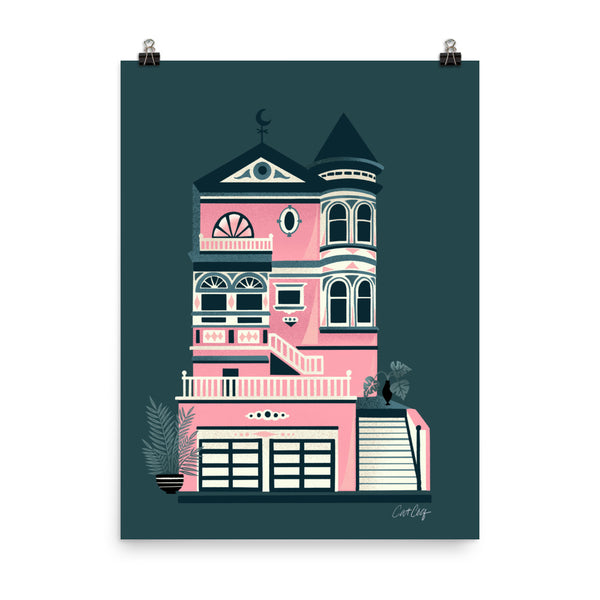 Victorian Home - Pink Teal