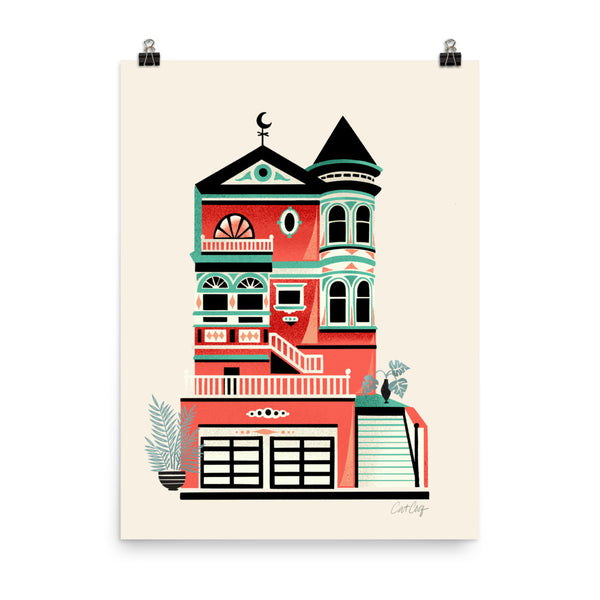 Victorian Homes - Red Turquoise