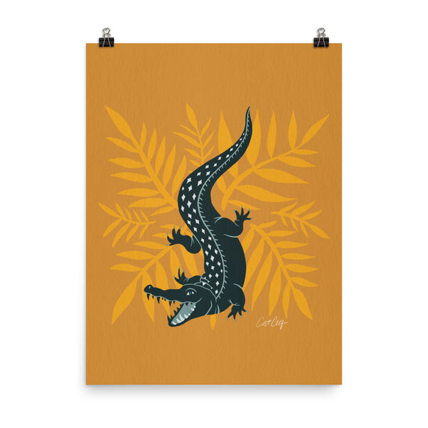 Crocodile – Teal & Ochre