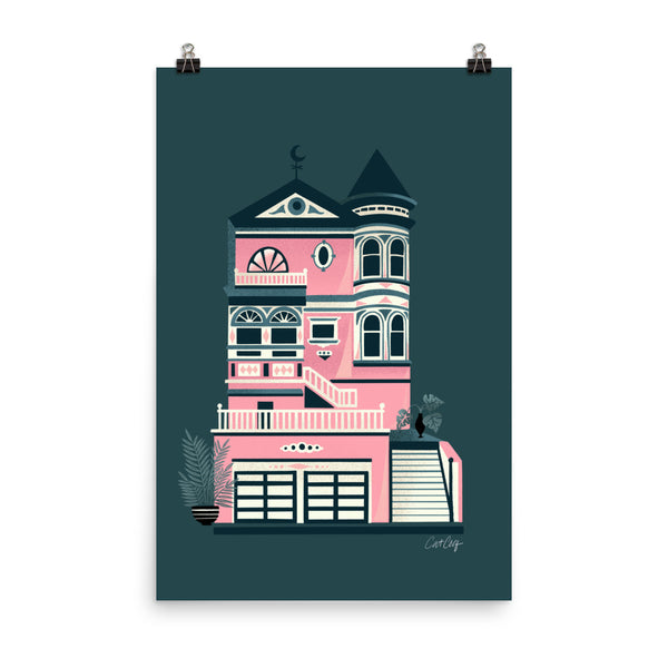 Victorian Home - Pink Teal
