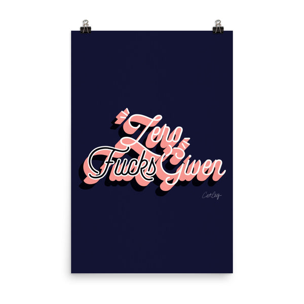 Zero F*cks Given – Navy & Blush