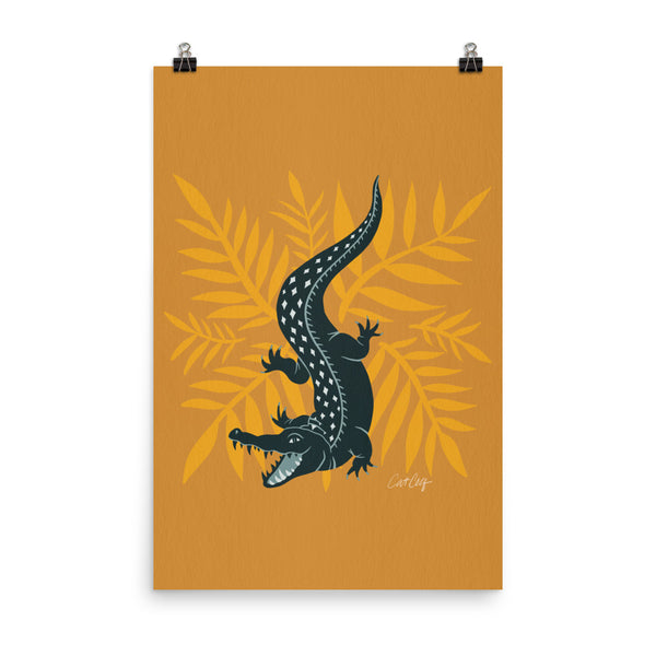 Crocodile – Teal & Ochre