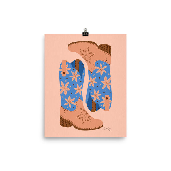 Cowgirl Boots - Blue Peach