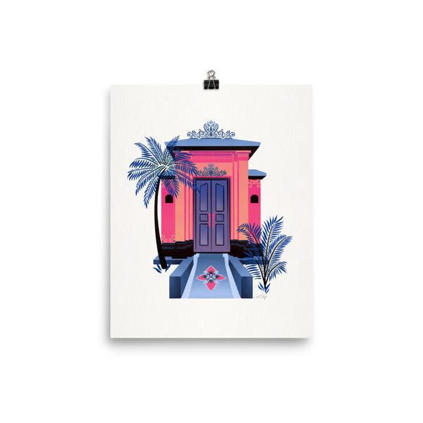 Balinese Doorway - Indigo and Pink