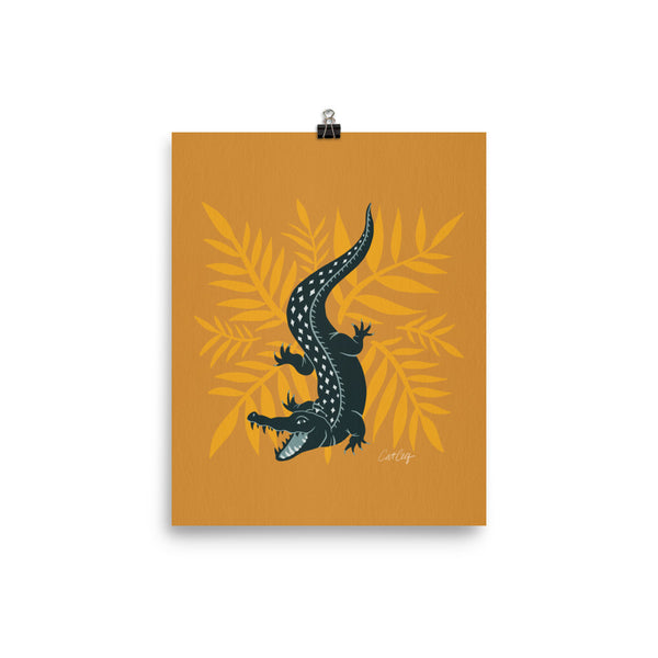 Crocodile – Teal & Ochre