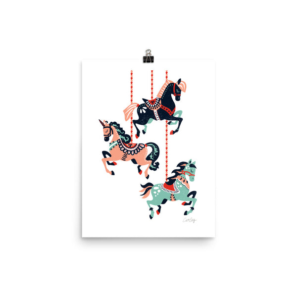 Carousel Horses - Mint Blush